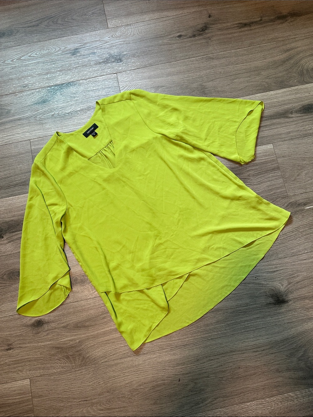 Karen Kane Lime Green Flowy V-Neck Tunic